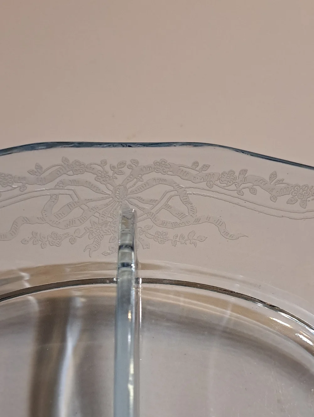 Vintage Fostoria Fairfax Azure Ice Blue Divided Depression Glass Relish Dish